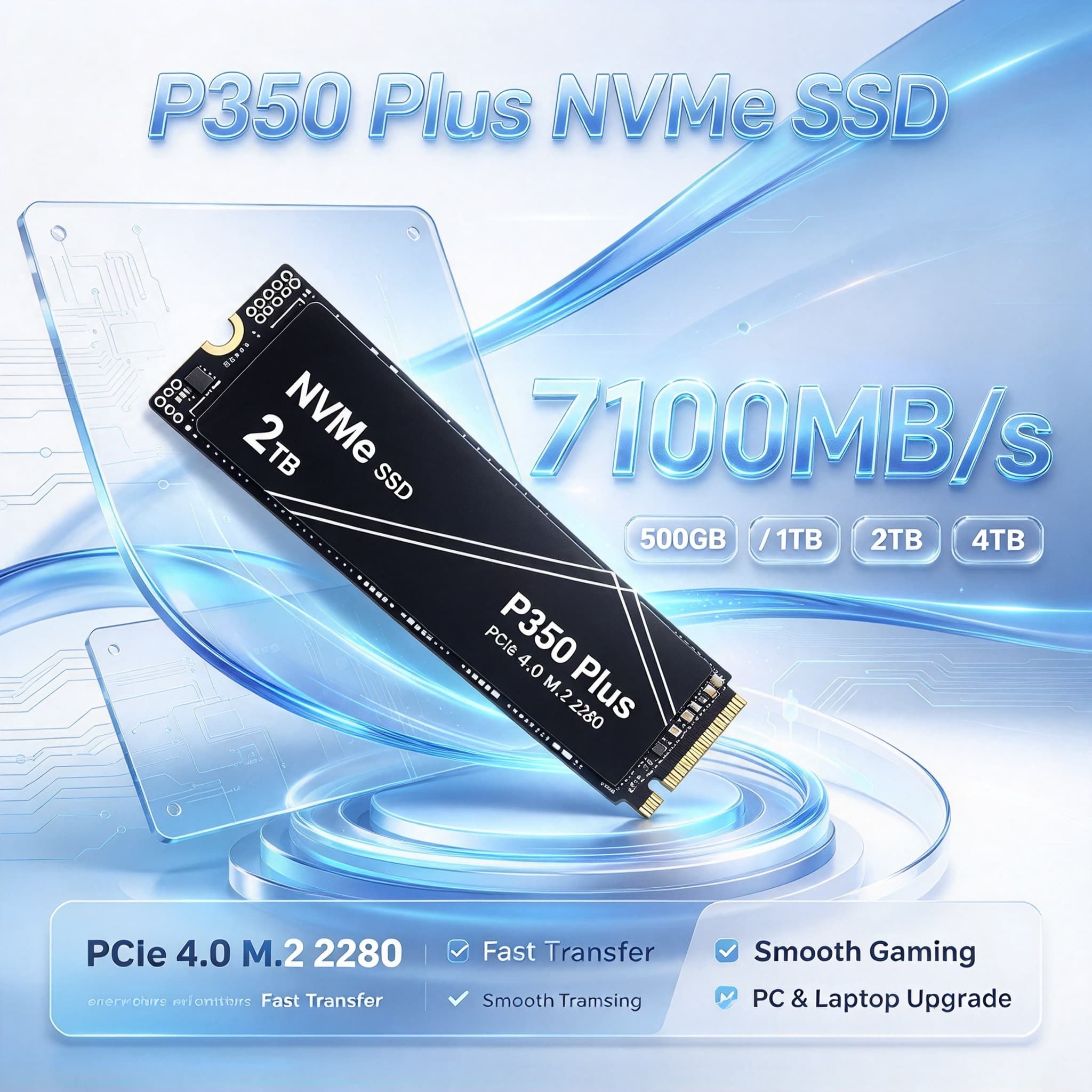M.2 Nvme 4Tb Pcie 4.0 Ssd - P350 Plus NVMe SSD 500GB 1TB