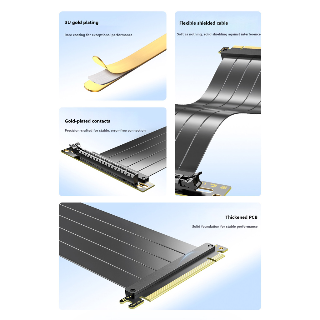 PCIe 3.0 / 4.0 X16 GPU-verleng - Pcie 4.0 X16 Riser Cable 90 Degree recensie en prijs